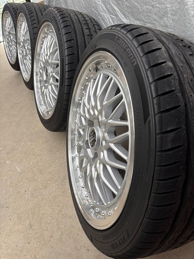 215/45R18インチ 5H114 共豊 シュタイナー FTX シルバー ラウフェン LK03 ４本セット