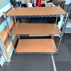 店頭引き渡し 中古 スチールラック 3段 板付き 棚 ラック 家具の画像