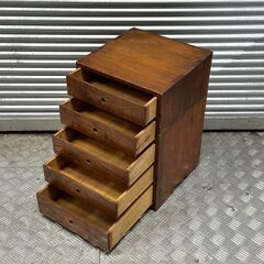 店頭引き渡し 中古 レトロ アンティーク 小引出し チェスト 木製 家具の画像