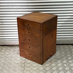 店頭引き渡し 中古 レトロ アンティーク 小引出し チェスト 木製 家具の画像