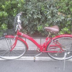 整備済み中古自転車　27インチ　税別￥10.800-　外装６段　アーチ型　レッド1021の画像
