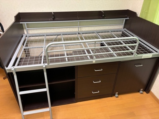 ニトリ ロフトベッド システムベッドデスク 収納付き