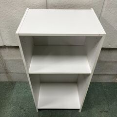 2段 カラーボックス 木製 収納棚 本棚 飾り棚 ホワイト 幅42.5cm×奥行30cm×高さ88cm の画像