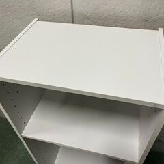 2段 カラーボックス 木製 収納棚 本棚 飾り棚 ホワイト 幅42.5cm×奥行30cm×高さ88cm の画像