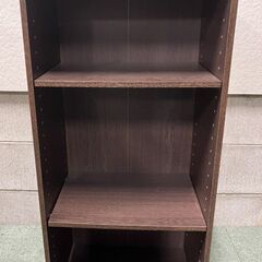 3段 カラーボックス 木製 収納棚 本棚 飾り棚 ブラウン 幅42cm×奥行29cm×高さ88cmの画像