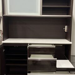 NITORI ニトリ レンジボード キッチンボード アルミナス 140KBDBR 食器棚 大容量 幅141cm×奥行45cm×高さ202cm の画像