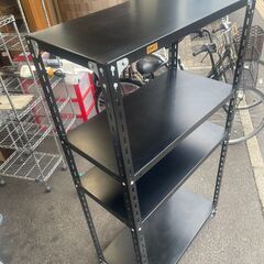 リサイクルショップどりーむ荒田店　No5001 スチールラック　４段　黒　大人気♪　事務所　マルチな収納ラック♪の画像