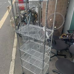 リサイクルショップどりーむ荒田店　No5002 メタルラック　マルチに活躍♪　スリムタイプ♪ キャスター付き♪の画像