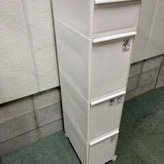 吉川国工業所 4段 分別引出し 収納ケース キャスター付 ごみ箱（25L×3） ペールボックス 幅26cm×奥行46cm×高さ125cm の画像