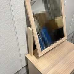 曙工芸製作所 木製 ドレッサー 鏡台 化粧台 幅61cm×奥行45cm×高さ137cm の画像