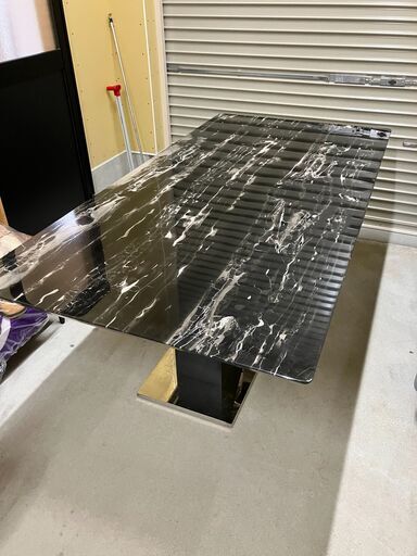 在庫処分【大理石】椅子4脚付き ダイニングテーブル（W177cm）【管理番号685-1】