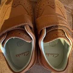 【美品/12.5cm】Clarks ベビーシューズ 子供靴 キャメル 革靴の画像