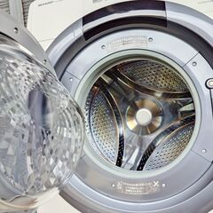 SHARP シャープ ドラム式洗濯乾燥機 ES-S7D-WL 50/60Hz 洗濯機 左開きタイプ 乾燥3.5k/g脱水7.0kg 家電 動作OK ホワイト系の画像