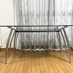 【ニトリ】ガラス 食卓テーブル ダイニングテーブル 4人掛け の画像