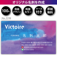 名刺印刷 100枚 両面 フルカラー 紙ケース付 No.2…