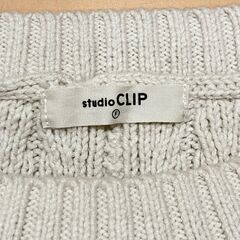 studio CLIP（スタディオクリップ）ロング丈ニットベスト（アイボリー）レディース・Fサイズの画像