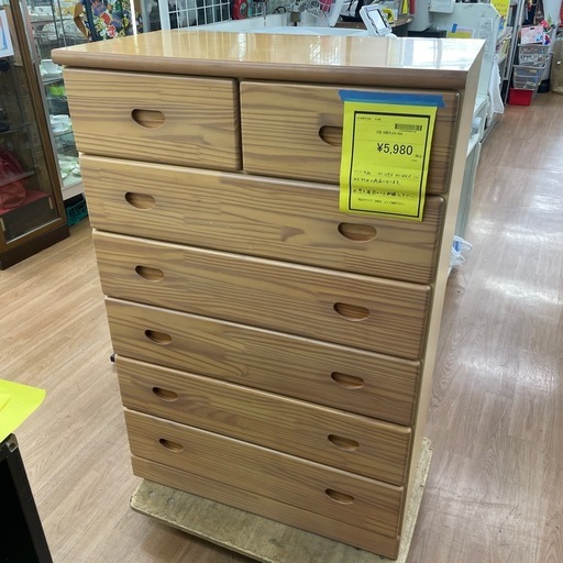⭐︎ドリーム荒牧店⭐︎ジモティー割引有⭐︎【クリーニング済み】6段チェスト　中古品