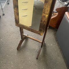 リサイクルショップどりーむ荒田店　No5014 収納付き姿見　ミラー　アクセサリーなど収納可能♪の画像
