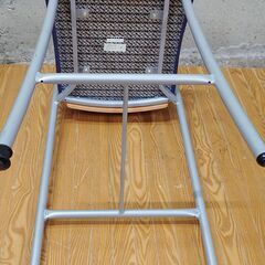 ③ oliver オリバー カウンターチェア 業務用家具 ハイチェア 背もたれ付き ブルー系 座面 クッション座面 スチール脚 1客 椅子の画像
