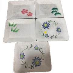 小皿 5枚セット 豆皿 和柄 花柄 陶器の画像