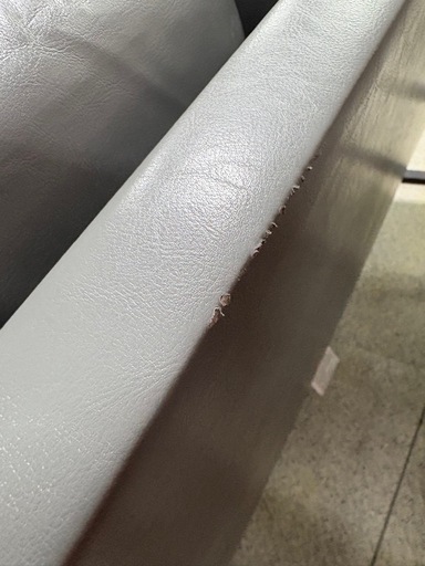 《リユースマン倉敷》スチールフレームソファ2人掛け グレー