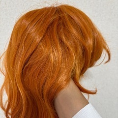 オレンジ ウェーブ ロングウィッグ　コスプレの画像