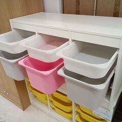 リユースのサカイ栃木店★ジモティ割あり★  ラック ホワイト W99×D43.5×H55.3 クリーニング済み TC11212の画像