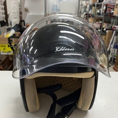 W2510-509 GINO レディース ジェットヘルメット GS-6 サイズ 57〜58cm ブラック キズ 汚れありの画像
