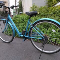 ２６インチのシティサイクルです。前後タイヤ新品、外装６段ギア付です。の画像