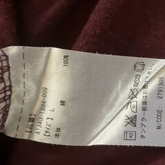 商談中　ブラウニー 製　長袖Ｔシャツ　メンズ：Ｌ　あずき色の画像