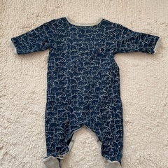 プチバトー PETIT BATEAU ポーラーベア柄 足付きロンパース 3mの画像