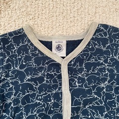 プチバトー PETIT BATEAU ポーラーベア柄 足付きロンパース 3mの画像