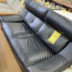 リユースのサカイ浦和店 【F124】★ソファ 二人用 ブラックレザーの画像
