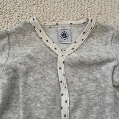 プチバトー PETIT BATEAU ベロア星柄 足付きロンパース 3mの画像