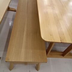 リユースのサカイ栃木店★ジモティ割あり★  ダイニングセット ベージュ W120×D75×H65.5 クリーニング済み TC11216の画像