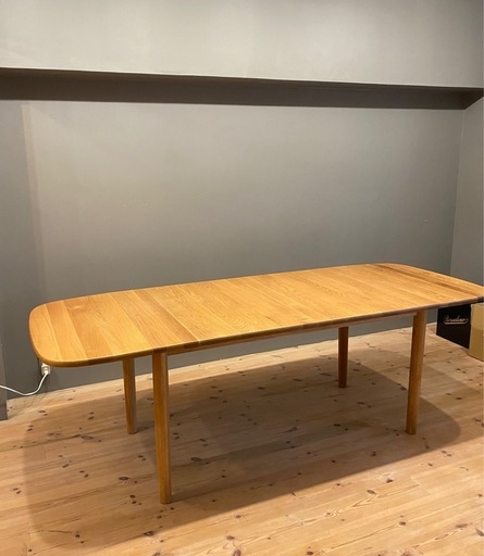 無印良品　木製エクステンションテーブル／１４０－２２０ｃｍ／楕円／オーク材