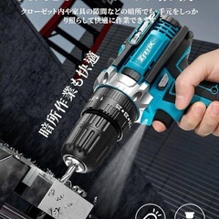 新品！電動ドライバー 電動ドリル インパクトドライバー 21V 充電式 黄色の画像