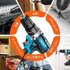 新品！電動ドライバー 電動ドリル インパクトドライバー 21V 充電式 黄色の画像