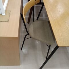 リユースのサカイ栃木店★ジモティ割あり★  テーブルセット ベージュ×ブラック W90×D60×H72 クリーニング済み TC11217の画像