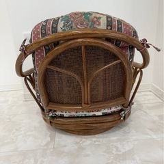 【美品】レトロ ラタン 回転式 座椅子 1脚 アンティーク 籐 昭和レトロの画像