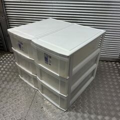 店頭引き渡し 中古 IRIS OHYAMA アイリスオーヤマ ロングチェスト 2個セット 衣類ケース LC-653 の画像
