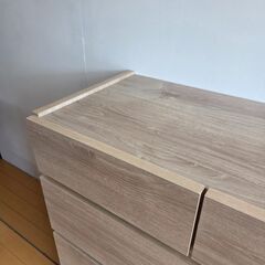 未使用訳あり 1点物　収納タンス スライドレール付き 80幅 4段 タンス 衣類収納 整理たんす チェスト　洋服タンス 引き出し　ナチュラルの画像