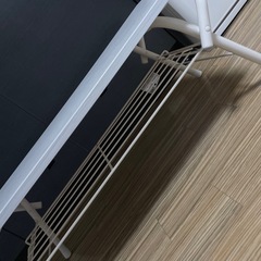 棚付きリビングテーブル ホワイト 90×45cm の画像