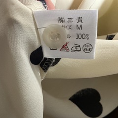 シアーシャツ👚ハート柄🖤ドット柄シャツブラウストップスMサイズ白黒の画像