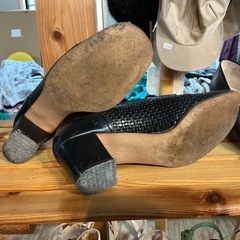 ローファー👞レディース👩Lamer本革✨サイズ23cm編み込みローファー汚れあり💦黒の画像