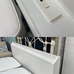 【愛品館 江戸川店 】 2枚並びマットレス クイーンベッド NITORI（ニトリ）の画像