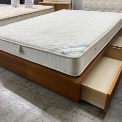 【愛品館 江戸川店 】 引き出し付き ダブルベッド RESTONIC（レストニック）の画像