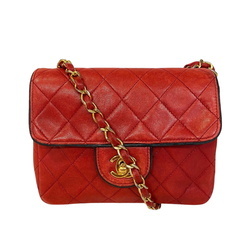シャネル CHANEL ショルダーバッグ ラムスキン ミニマトラッセ チェーンショルダーバッグ 1番台 レッドの画像