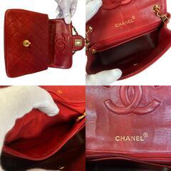 シャネル CHANEL ショルダーバッグ ラムスキン ミニマトラッセ チェーンショルダーバッグ 1番台 レッドの画像