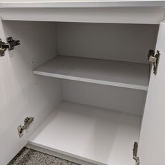 【スライドカウンター内広々】キッチンボード 土井インテリア レンジボード 食器棚 カップボード 開扉 高さ184cm 幅117cm：ホワイトの画像